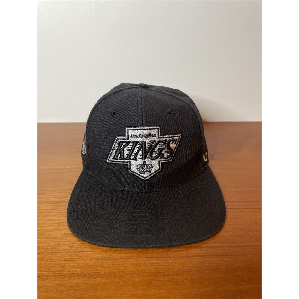 Los Angeles Kings Hat Cap Wool Men’s Snap Back Black White NHL Hockey Logo '47